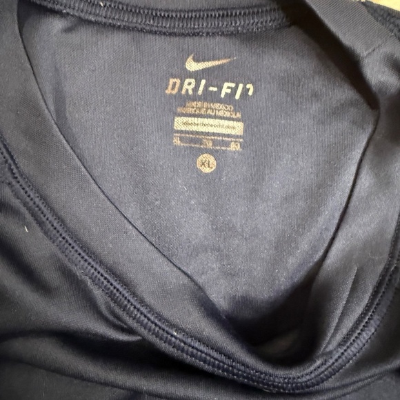 NIKE Dri-Fit Large Swoosh Logo T-Shirt; Navy Blue; Men's Size XL - Picture 4 of 4